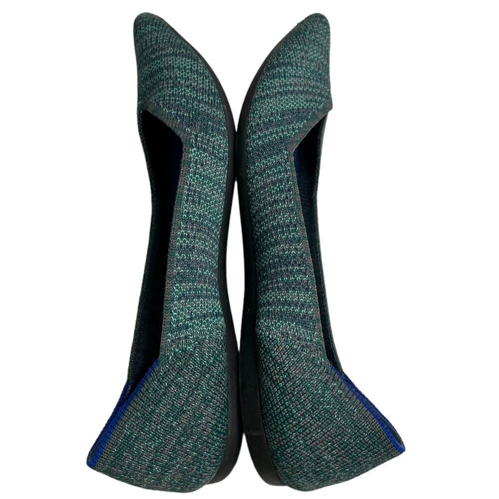 Rothy’s The Point Aqua Heather Ballet Flats Slip On Pointed Toe Women’s Size 6 - Picture 5 of 12
